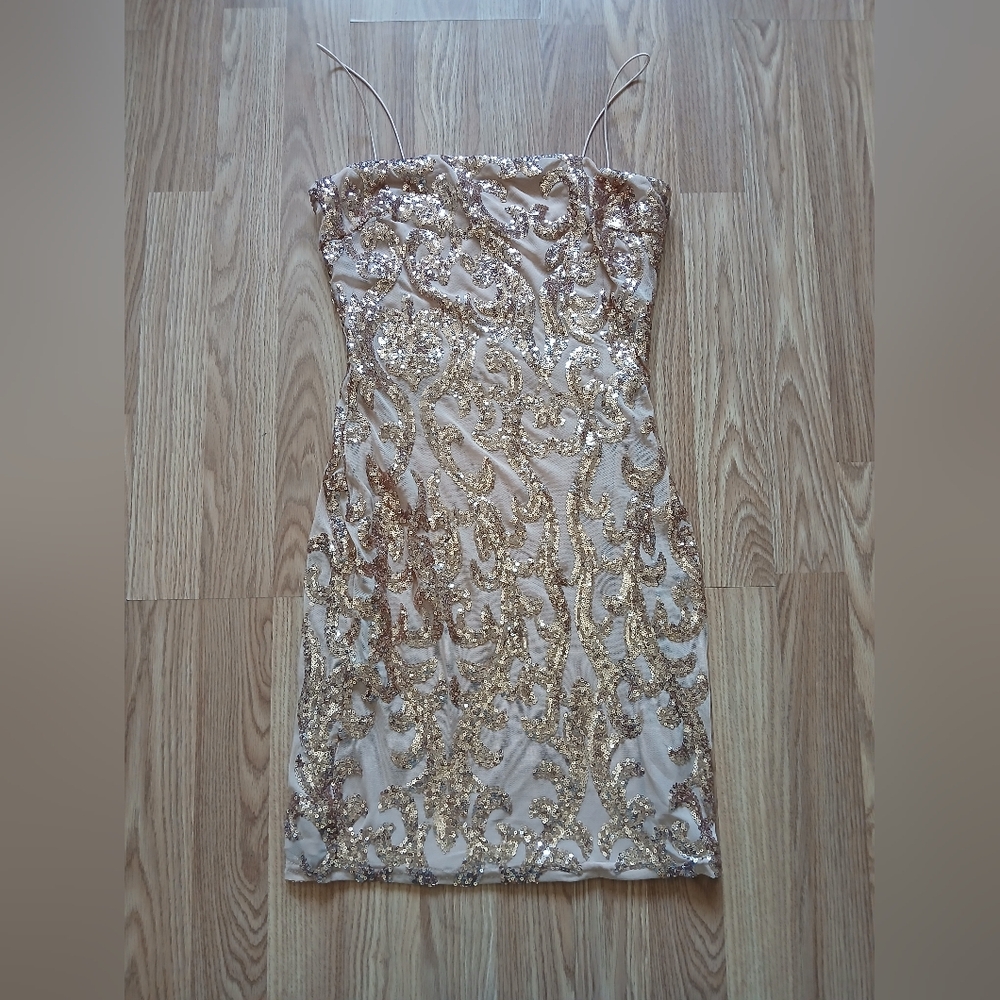 Lovely Day Women's Elegant Rose Gold Sequin Dress